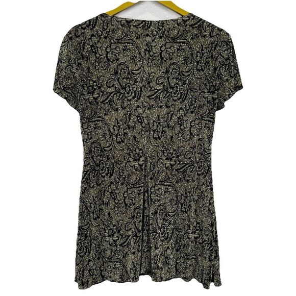 Vintage Y2K Dress Barn Womens Floral Babydoll Top Size 8 Brown Fairy Whimsigoth - Picture 5 of 6